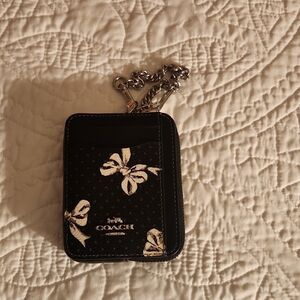 Coach Bow Zip Around Card Wallet
